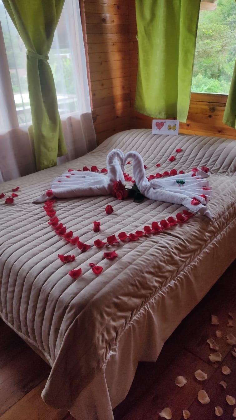 Habitación con cama doble y ambiente acogedor en el hotel